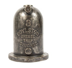 refinished early 20th century american cast iron boylston steam pipe grease trap fitting with embossed lettering