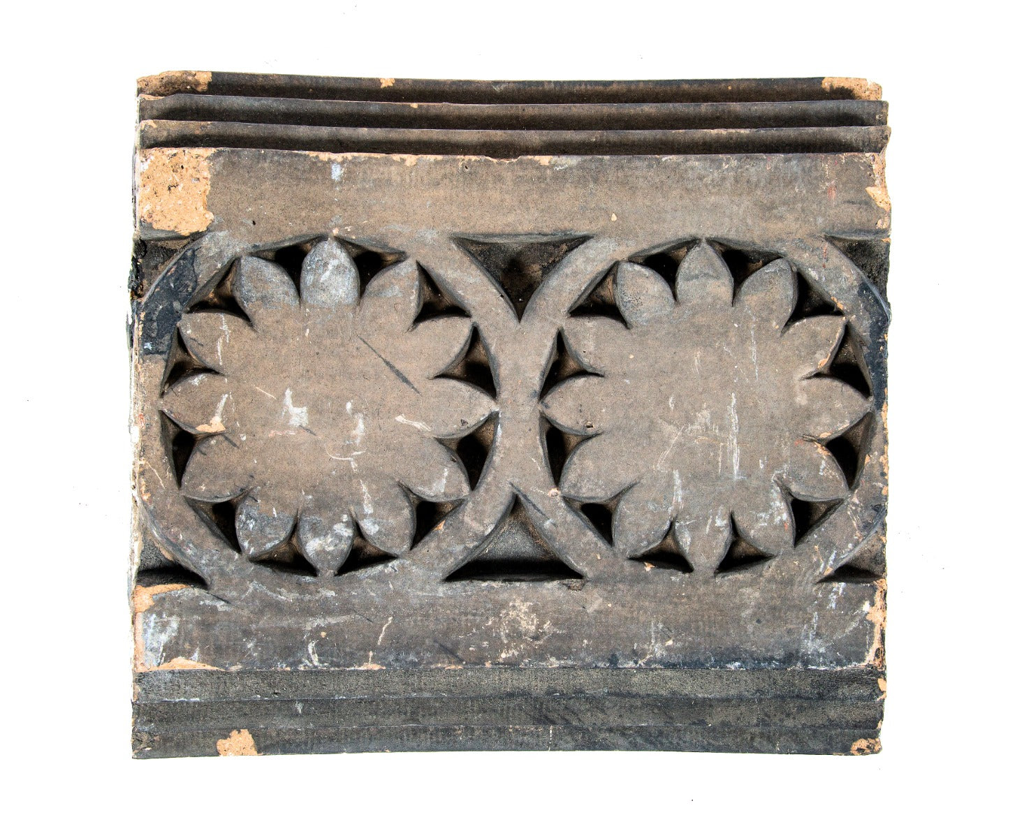 original 1892 historically important buff-colored schiller or garrick building second floor loggia arch panel