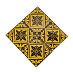 group of four matching exterior salvaged chicago black and yellow glazed 1870s facade tiles