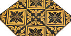 group of four matching exterior salvaged chicago black and yellow glazed 1870s facade tiles