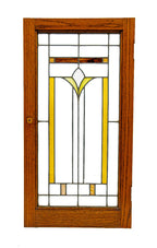 highly desirable eberhardt-designed chicago bungalow art glass window with original oak wood frame