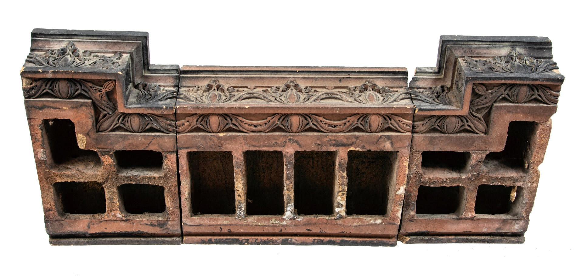 musuem quality louis h. sullivan-designed eli b. felsenthal store and flats terra cotta cornice assemblage