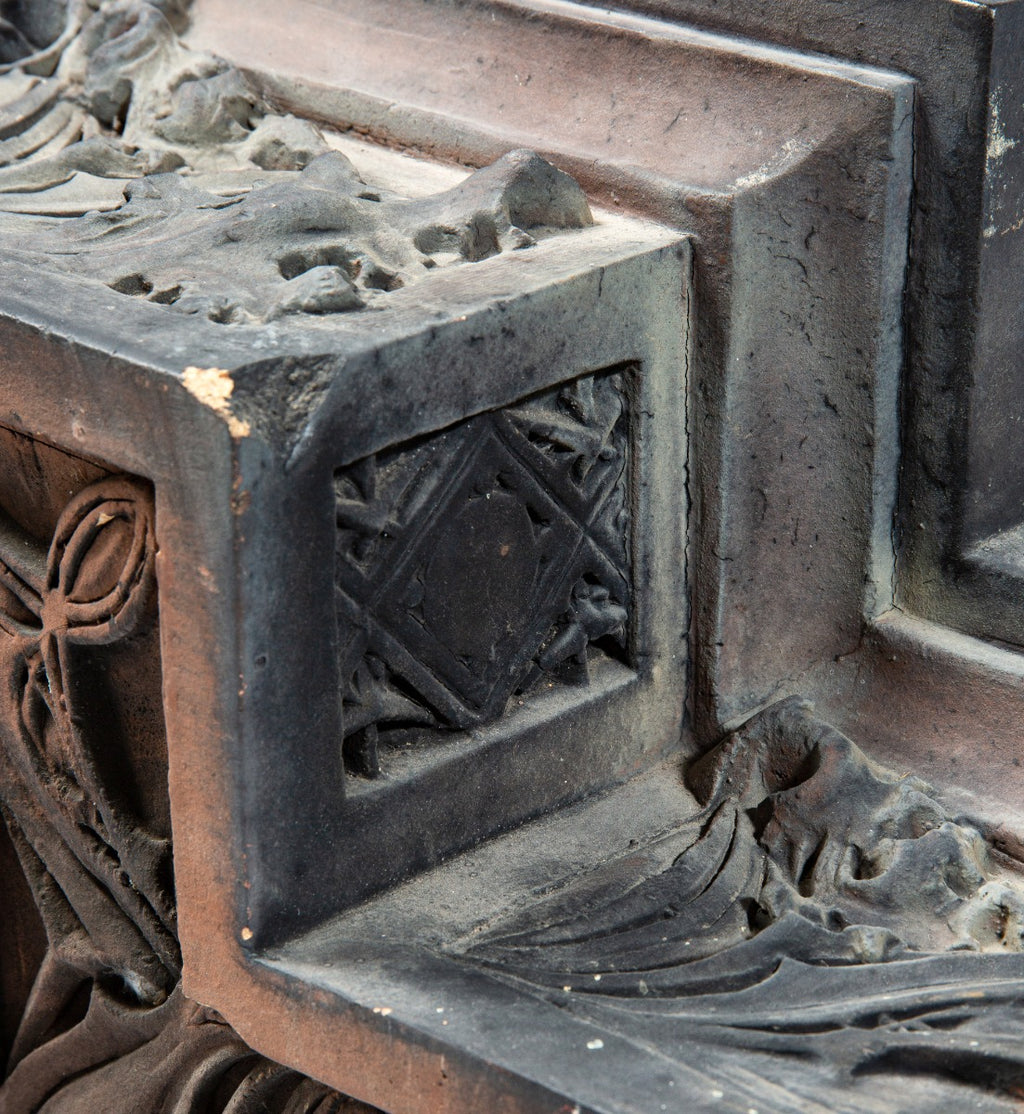 musuem quality louis h. sullivan-designed eli b. felsenthal store and flats terra cotta cornice assemblage