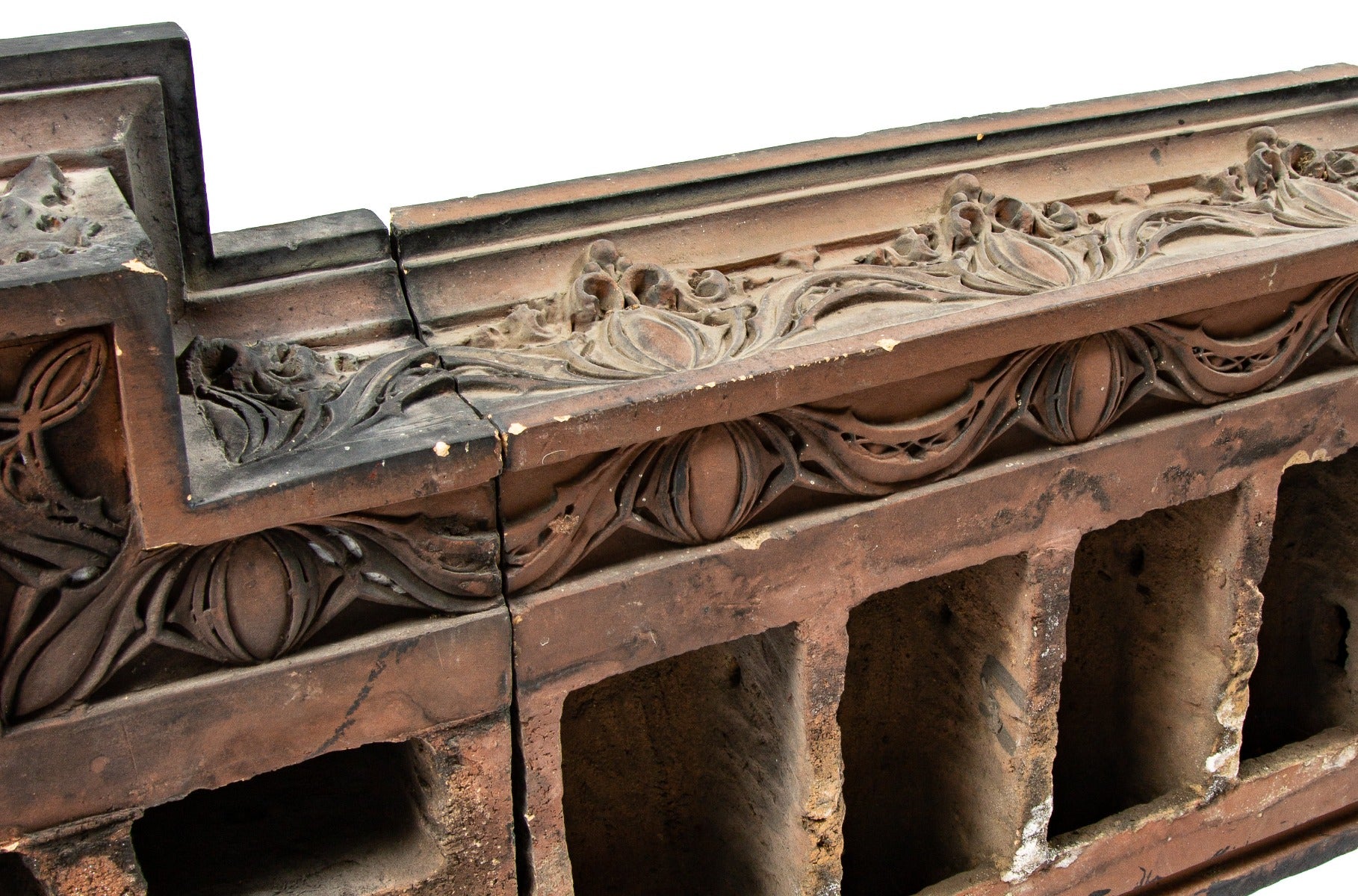 musuem quality louis h. sullivan-designed eli b. felsenthal store and flats terra cotta cornice assemblage