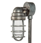 repurposed vintage american industrial freestanding "explosion proof" trouble light floor lamp with three-legged base