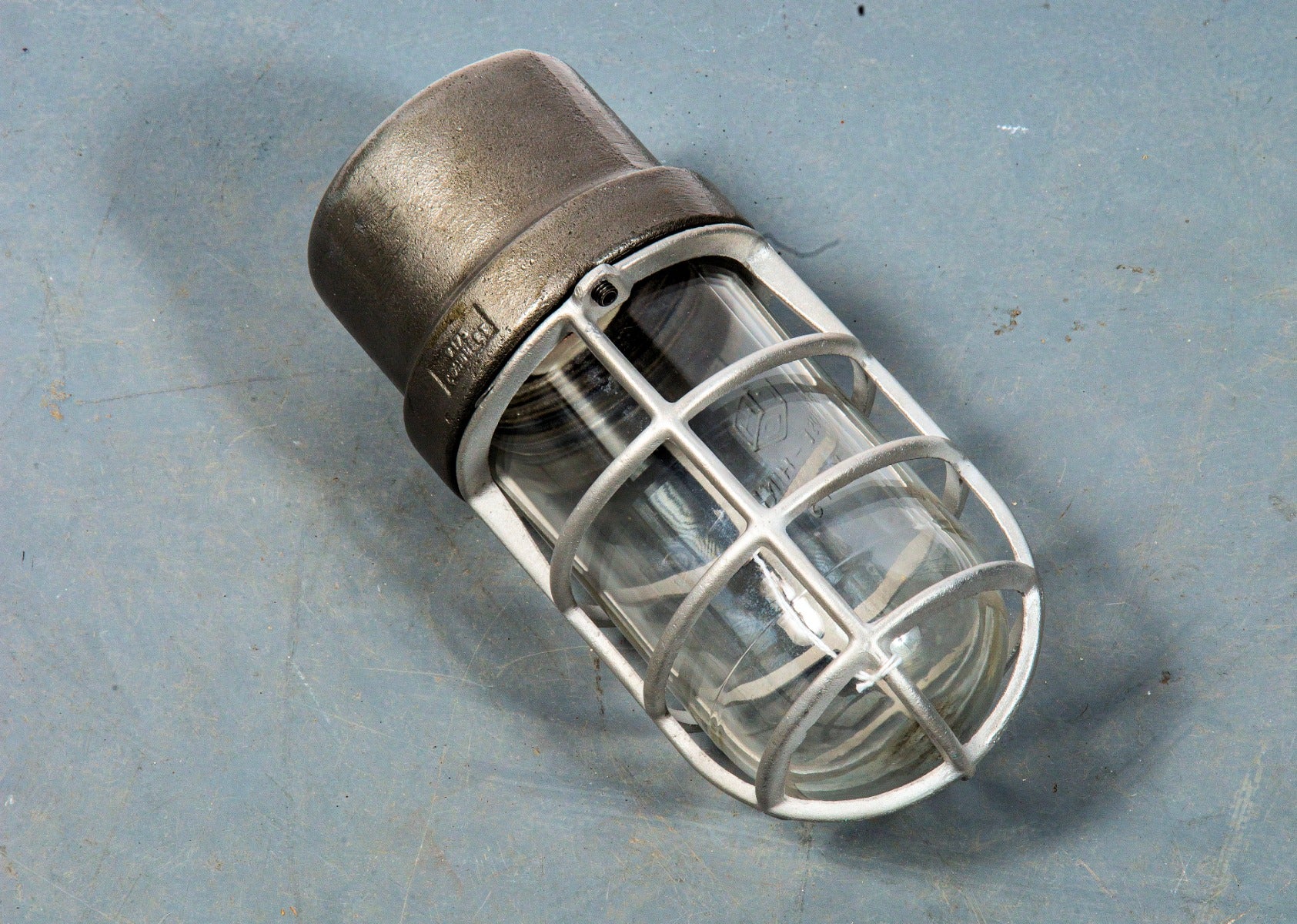 single original refinished cast iron and aluminum wrigley factory building explosion proof crouse-hinds condulet fixture