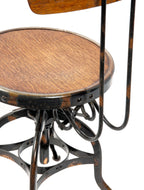 rare early 20th century joseph f. uhl-designed oxidized copper plated "uhl art steel" adjustable swivel chair with backrest