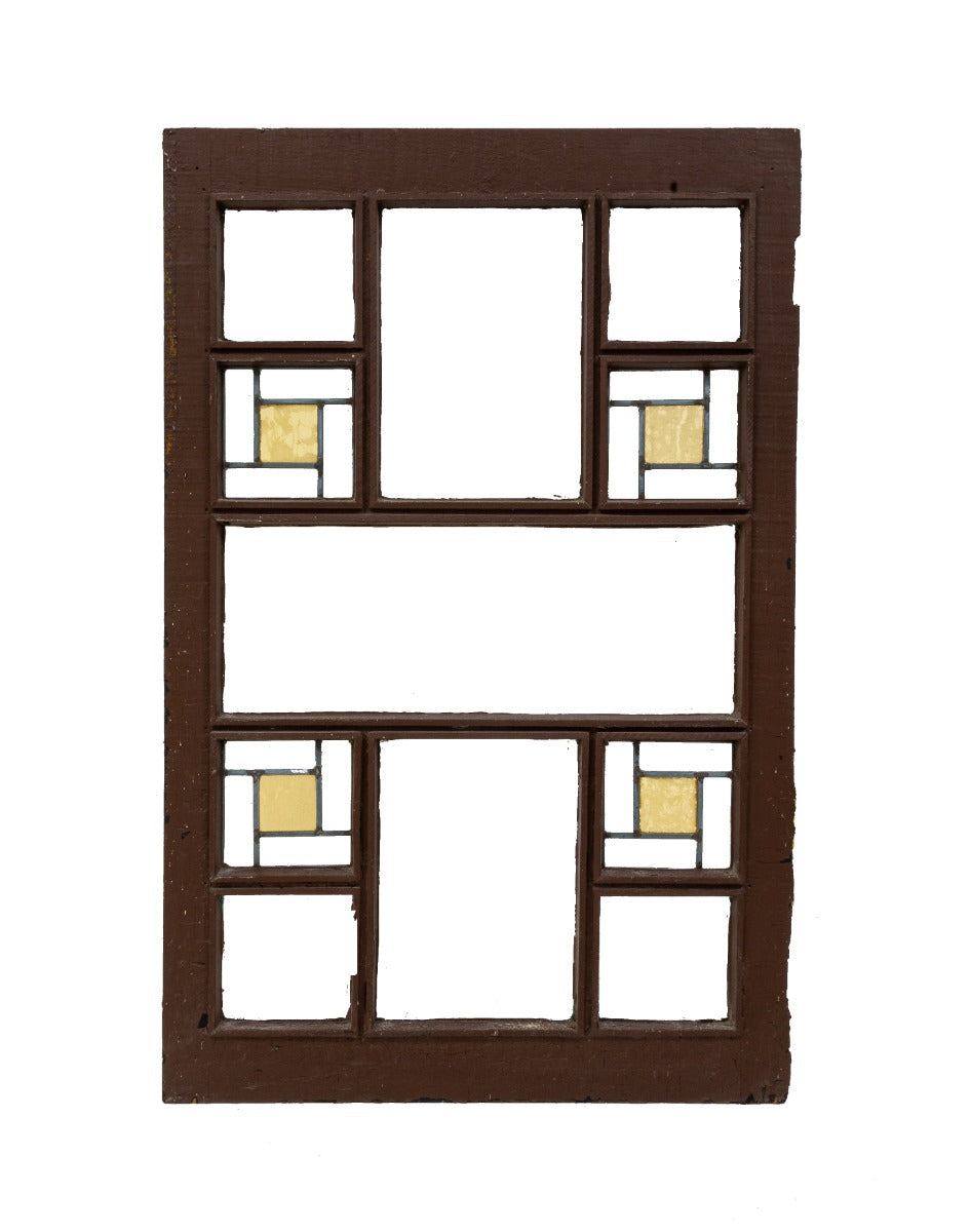 one of several matching wood and leaded glass william f. tempel windows designed by walter burley griffin