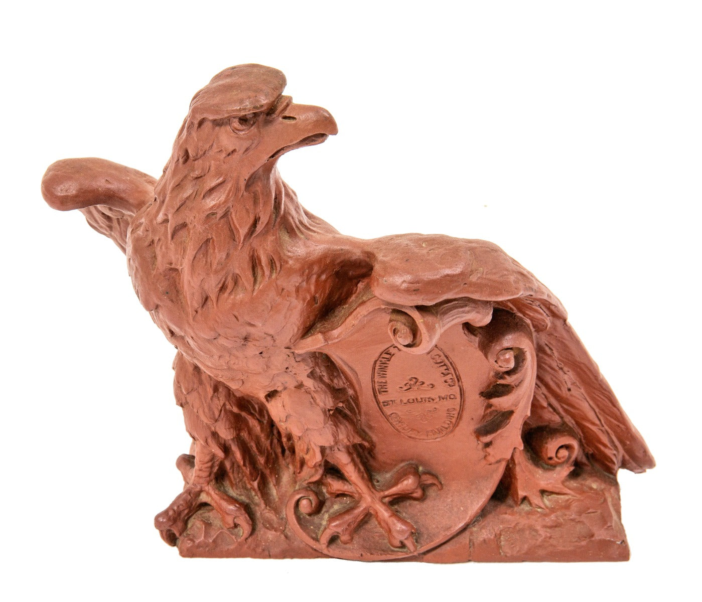 finely sculpted early 20th century antique american winkle terra cotta salesman sample with red slip glaze