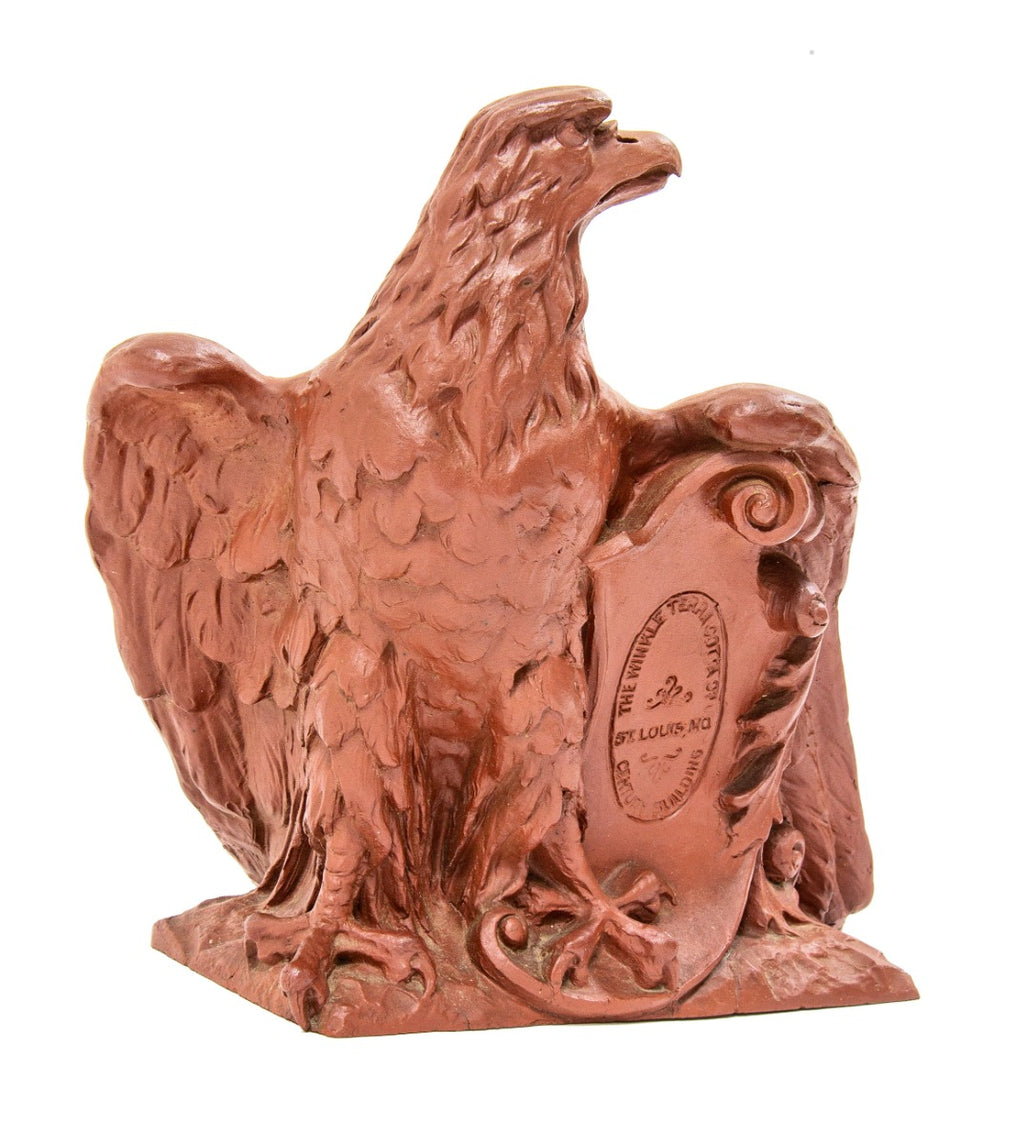 finely sculpted early 20th century antique american winkle terra cotta salesman sample with red slip glaze