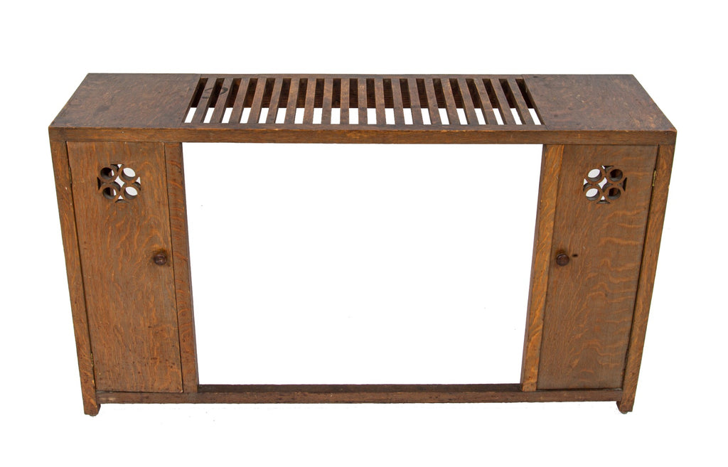 original 1918 barry byrne-designed quartered oak wood william f. tempel house radiator cover