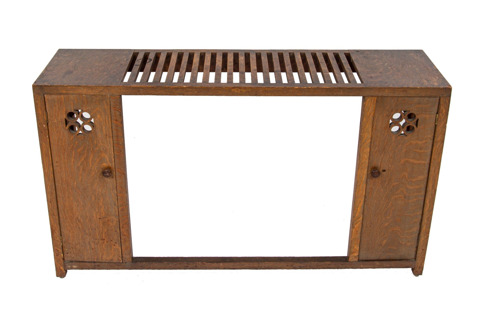 original 1918 barry byrne-designed quartered oak wood william f. tempel house radiator cover