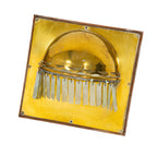 single all original and intact barry byrne-designed william f. tempel house stamped brass and glass wall sconce