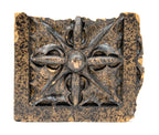 c. 1907 american prairie school style speckle glazed michael reese hospital terra cotta stringcourse "thistle" rosette fragment