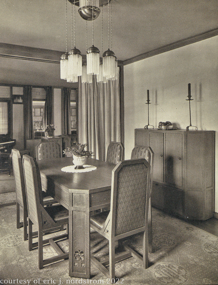 original 1918 barry byrne-designed quartered oak wood william f. tempel house radiator cover