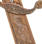 hard to find 1870's russell & erwin high victorian cast bronze figural thumb latch store door handle from st. louis