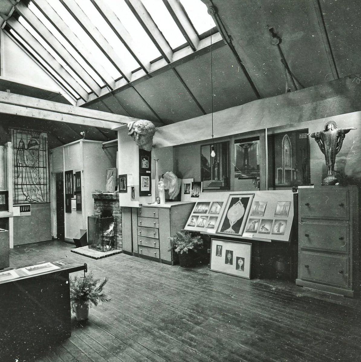 art deco style white enameled plaster female bust cast from original alfonso iannelli sculpture