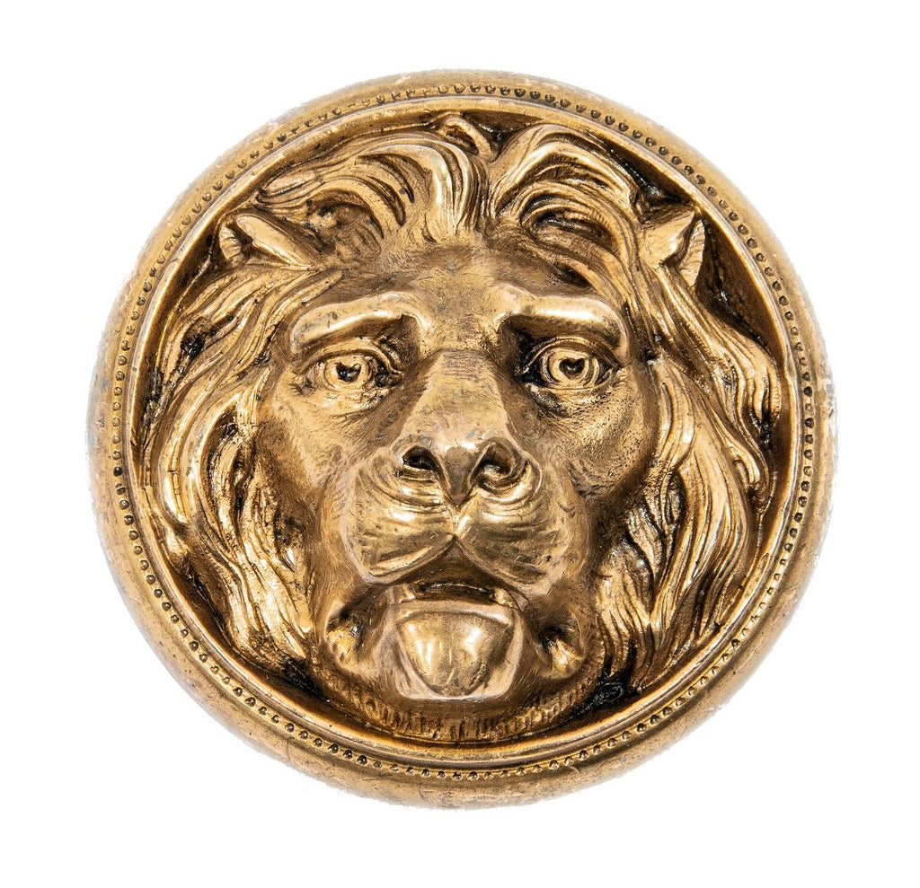 rare 1870s ludwig kruezinger-designed cast bronze residential entrance lion head doorknob
