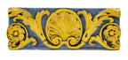 historically important richly colored c. 1927 venetian theater blue and yellow polychromed enameled terra cotta exterior panel