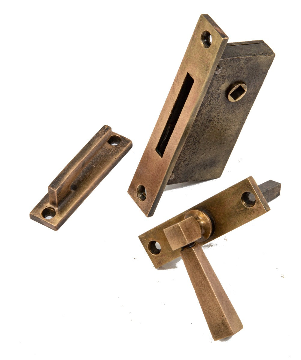 original and fully functional walter burley griffin-designed cast brass and iron william f. tempel house window sash hardware