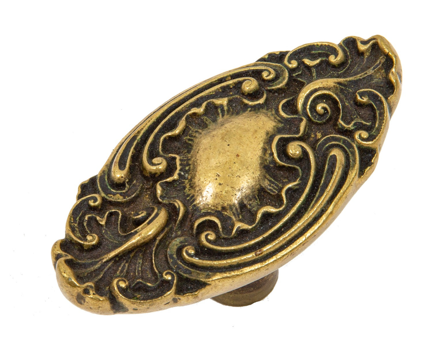 hard to find early 20th century rococo style "st. denis" pattern ornamental cast brass entrance size doorknob