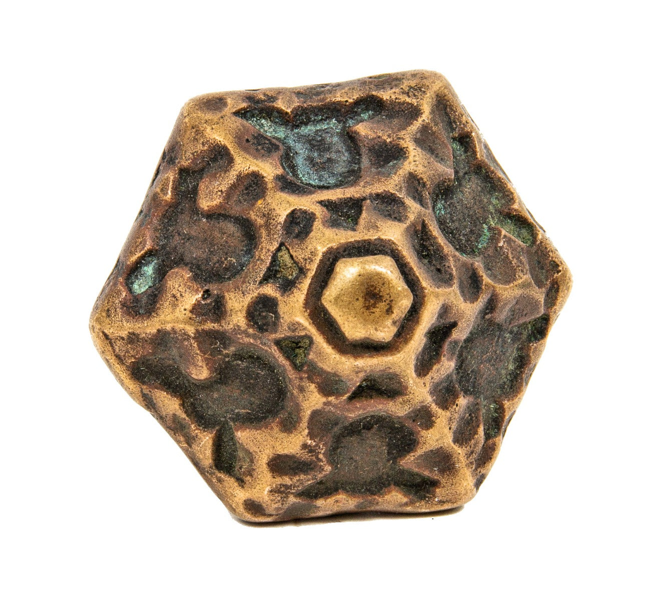 c. 1920's american antique ornamental cast bronze spanish revival style interior residential passage size doorknob with hammered finish