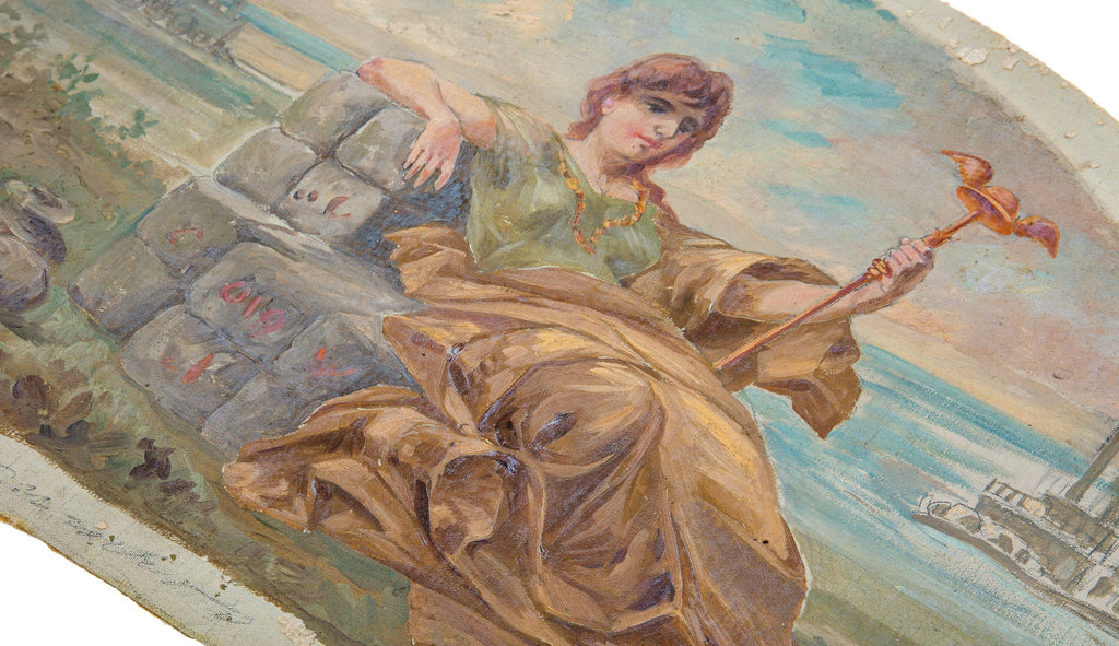 early 20th century hand-painted oyen studios diminutive mural study by artist axel edward soderberg