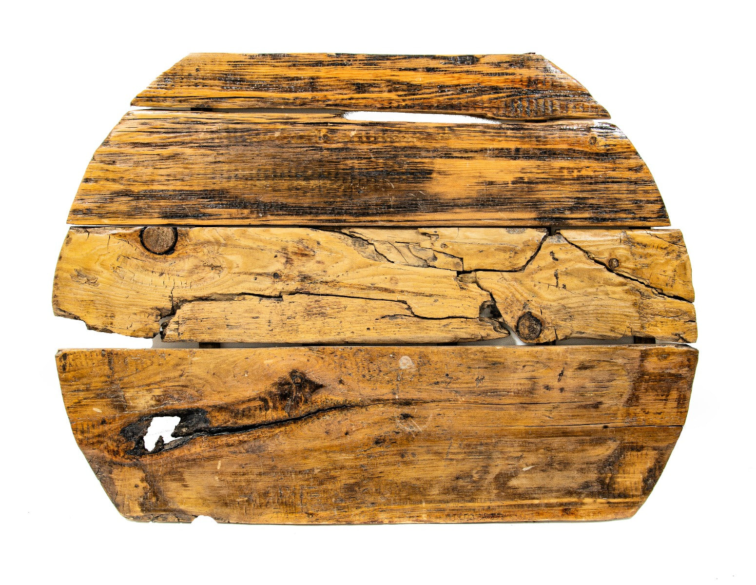 reconstructed 1860's pre-chicago fire unearthed pine wood residential privy vault or pit floor