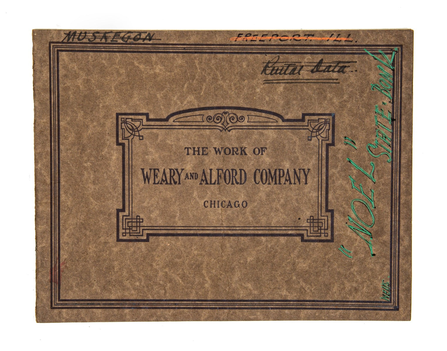 original weary and alford hand-written notes on the construction of noel state bank (1919)