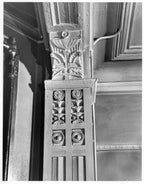 museum-quality 1881 john edelmann-designed carved mahogany wood levi strauss house plinth block