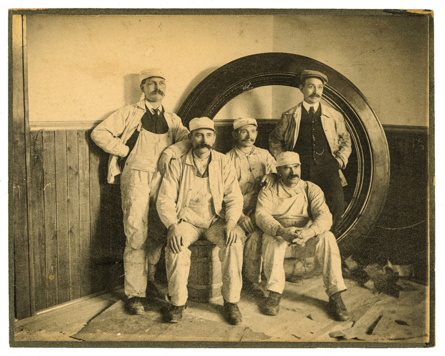 richly colored early 20th century odin j. oyen-designed watercolor study for interior residential room with pastoral murals