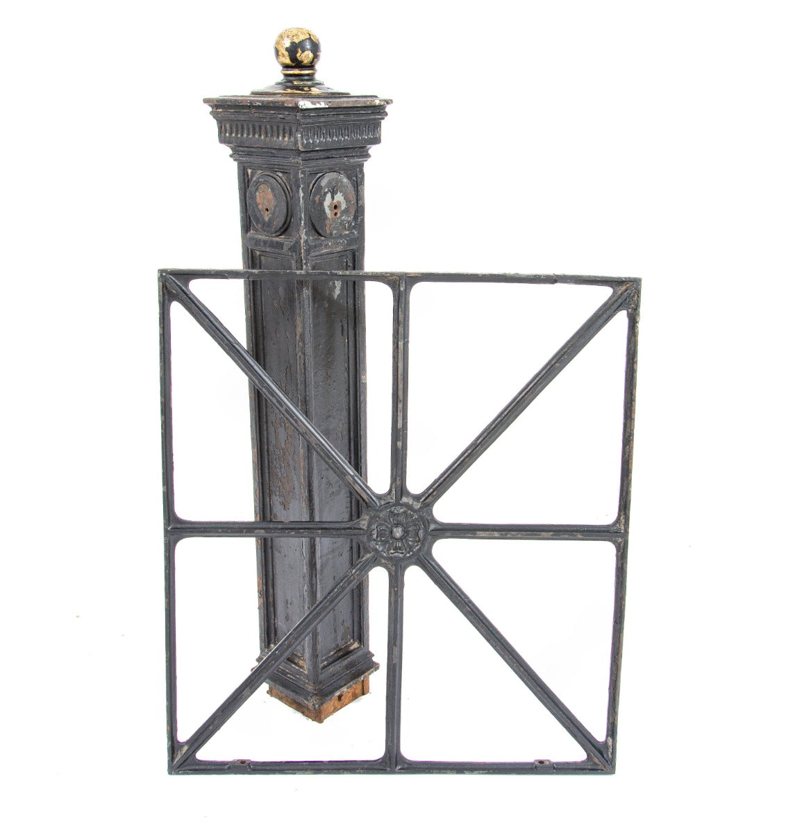 historically important charles coolidge-designed restrained classical style ornamental cast iron newel post and balustrade