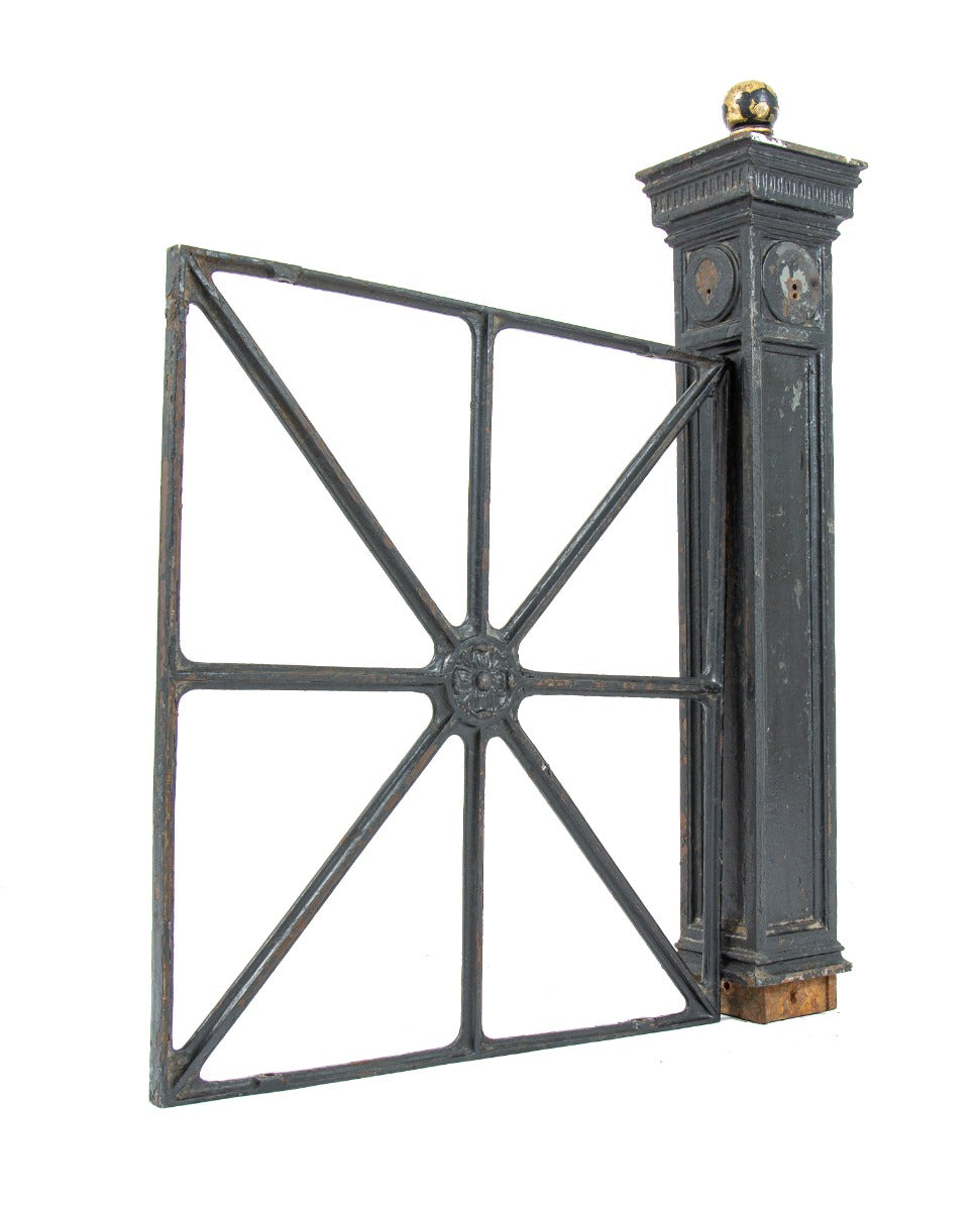 historically important charles coolidge-designed restrained classical style ornamental cast iron newel post and balustrade
