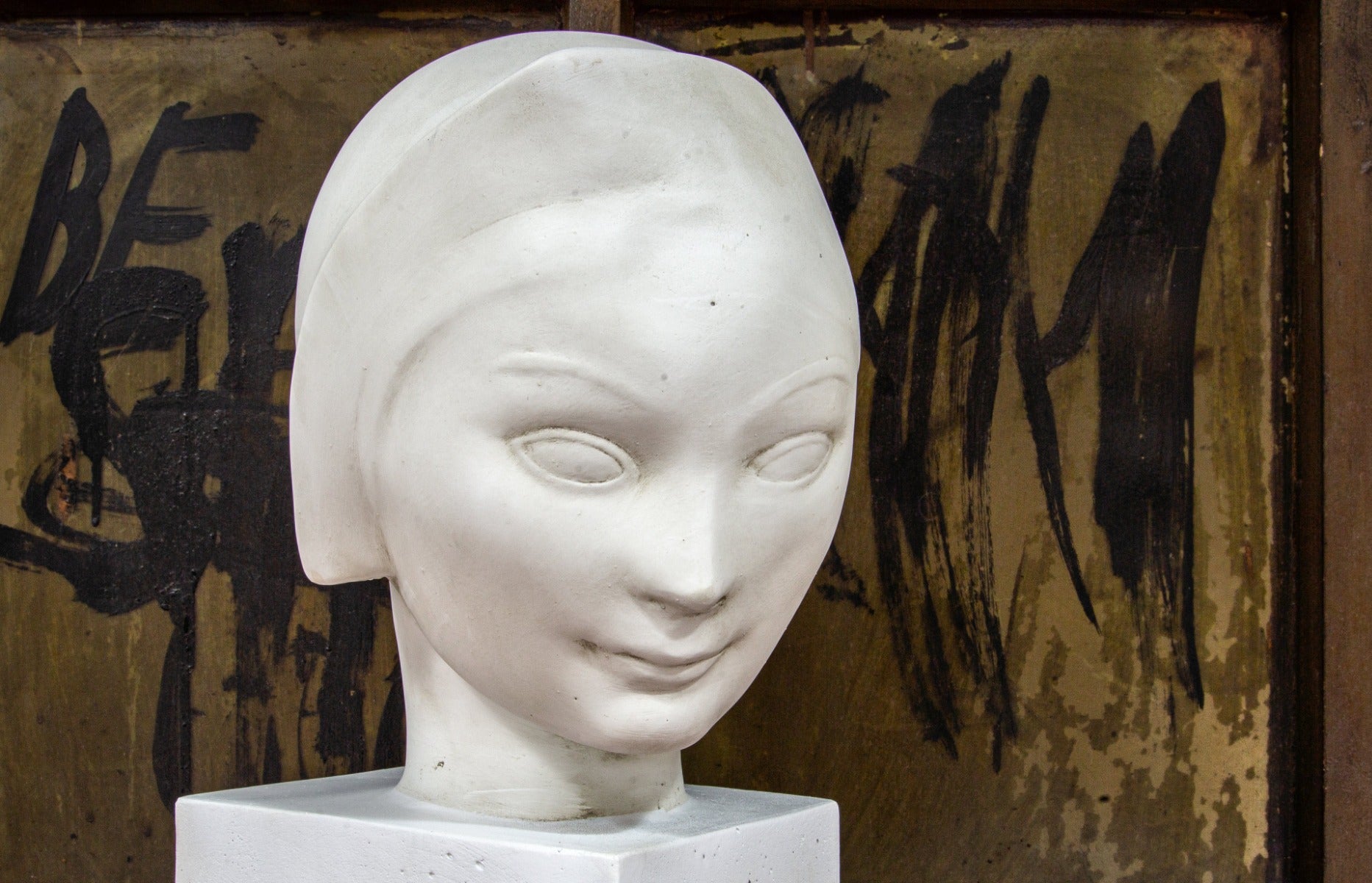 art moderne style female bust plaster cast from an alfonso iannelli sculpture