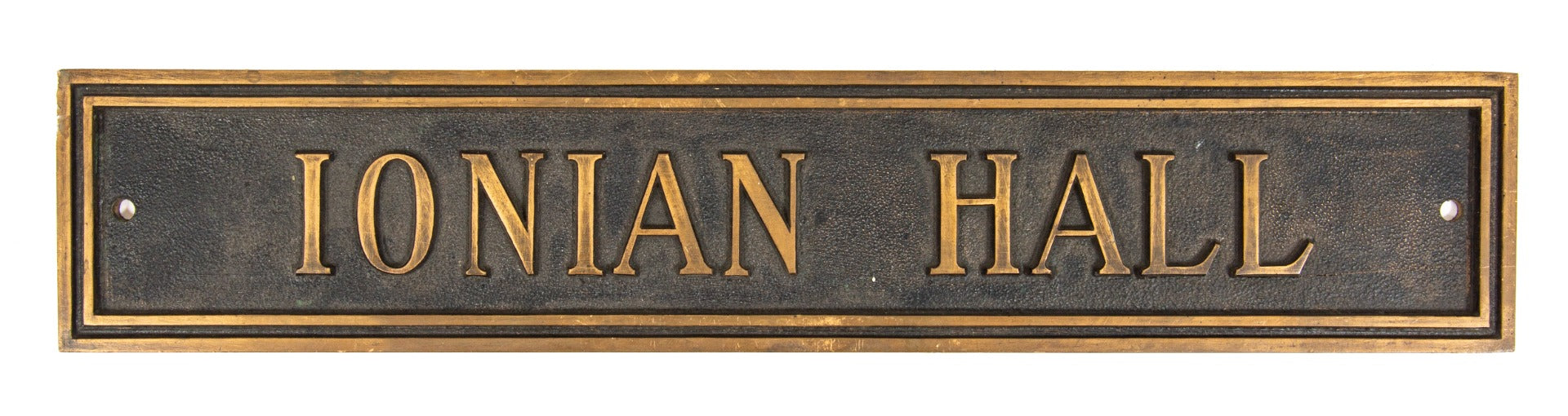 original 1920s american single-sided cast bronze logan square masonic temple interior "ionian hall" plaque