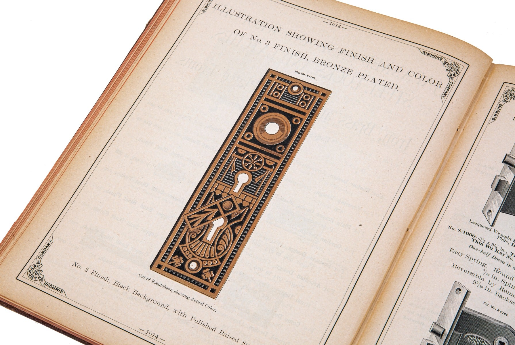 highly informative early 20th century hardbound simmons' hardware company "builders' harware catalogue no. 334"