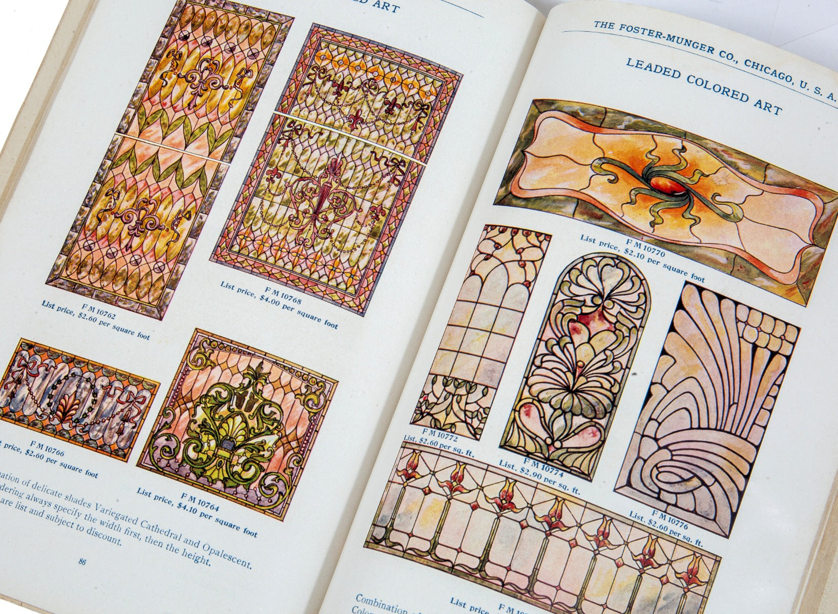 original and intact early 20th century antique american profusely illustrated foster and munger stained glass window catalog