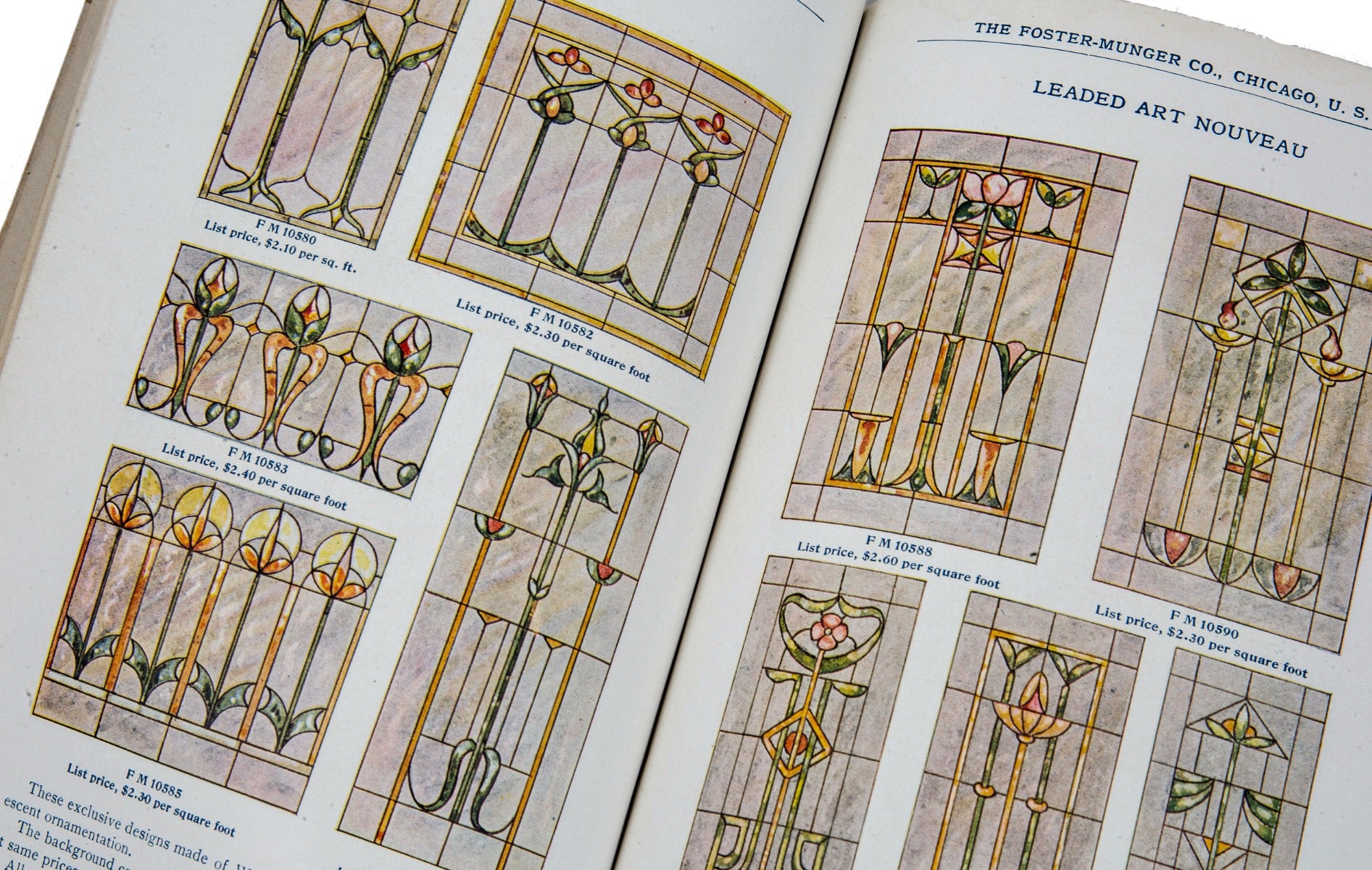 original and intact early 20th century antique american profusely illustrated foster and munger stained glass window catalog