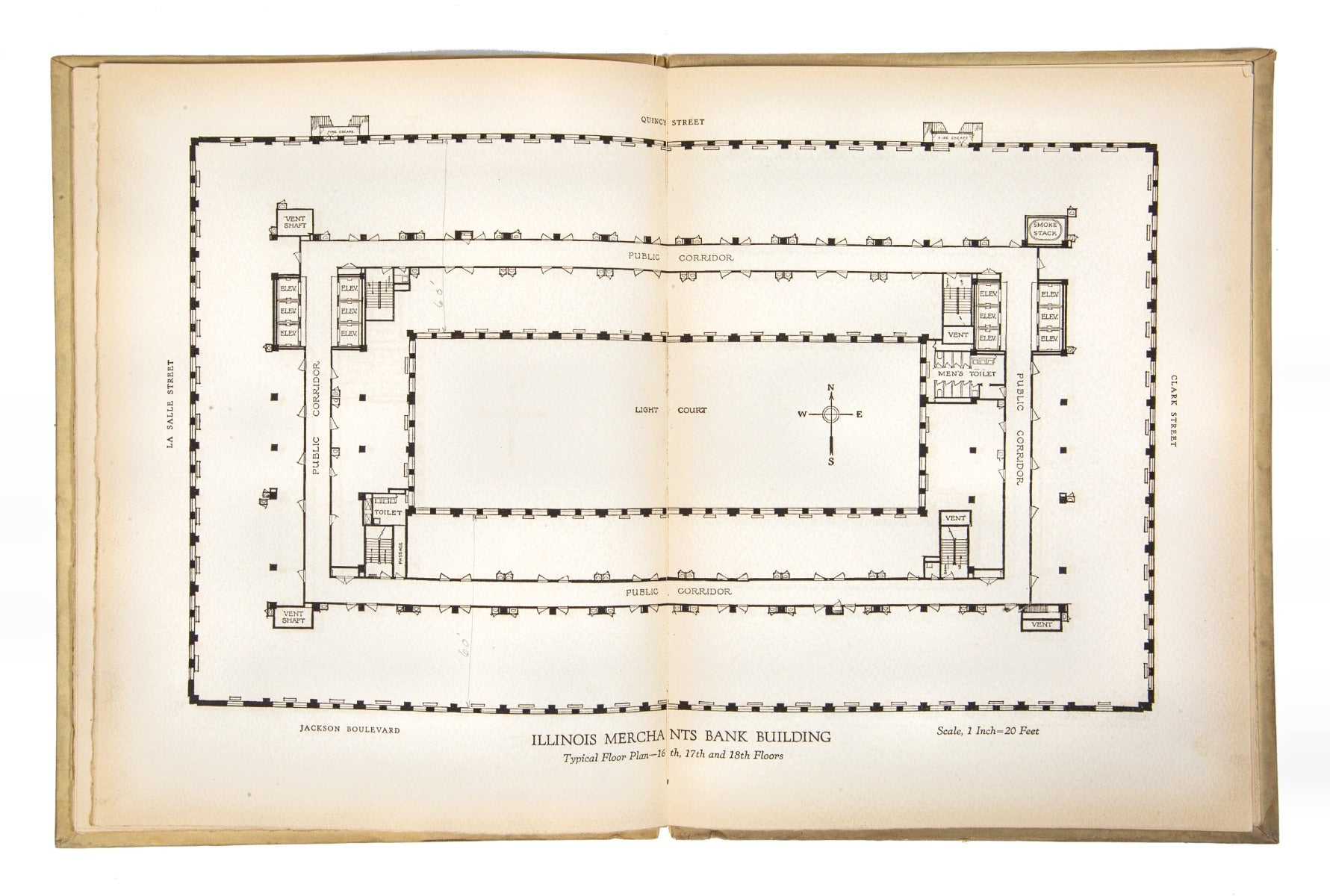hard to find original and intact 1922 hardbound illinois merchants bank building rental brochure and/or dedication book