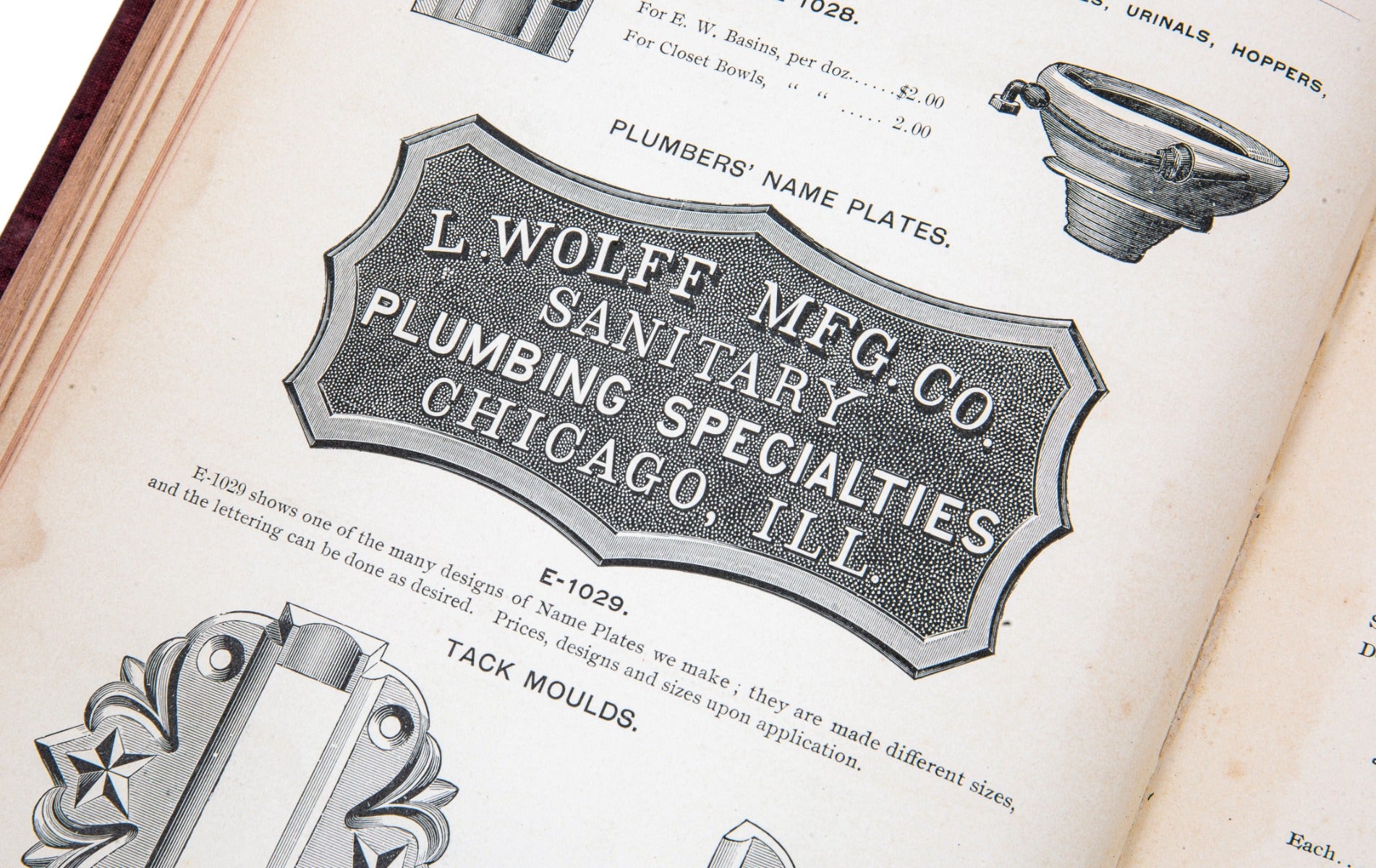rare original and intact 1897 hardbound l. wolff & company plumbing equipment catalog for residential and commerical buildings