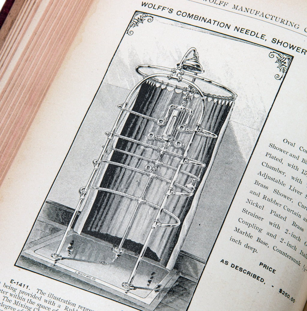 rare original and intact 1897 hardbound l. wolff & company plumbing equipment catalog for residential and commerical buildings