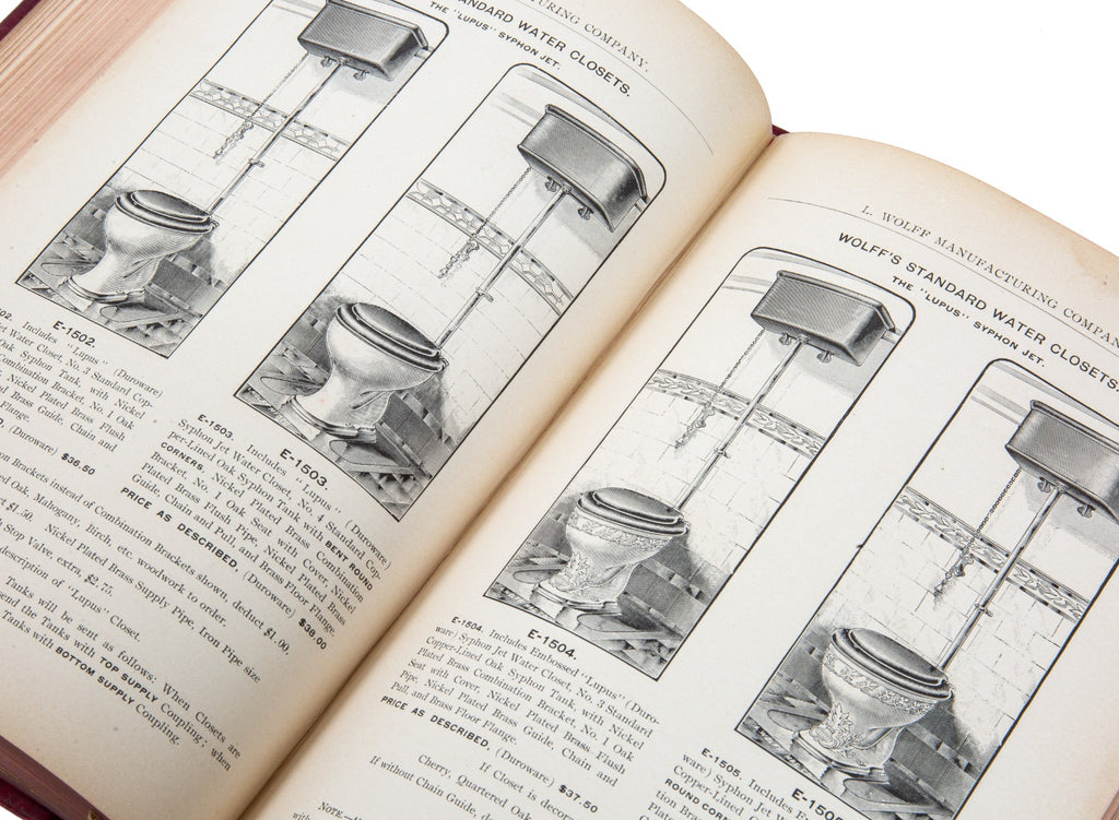 rare original and intact 1897 hardbound l. wolff & company plumbing equipment catalog for residential and commerical buildings