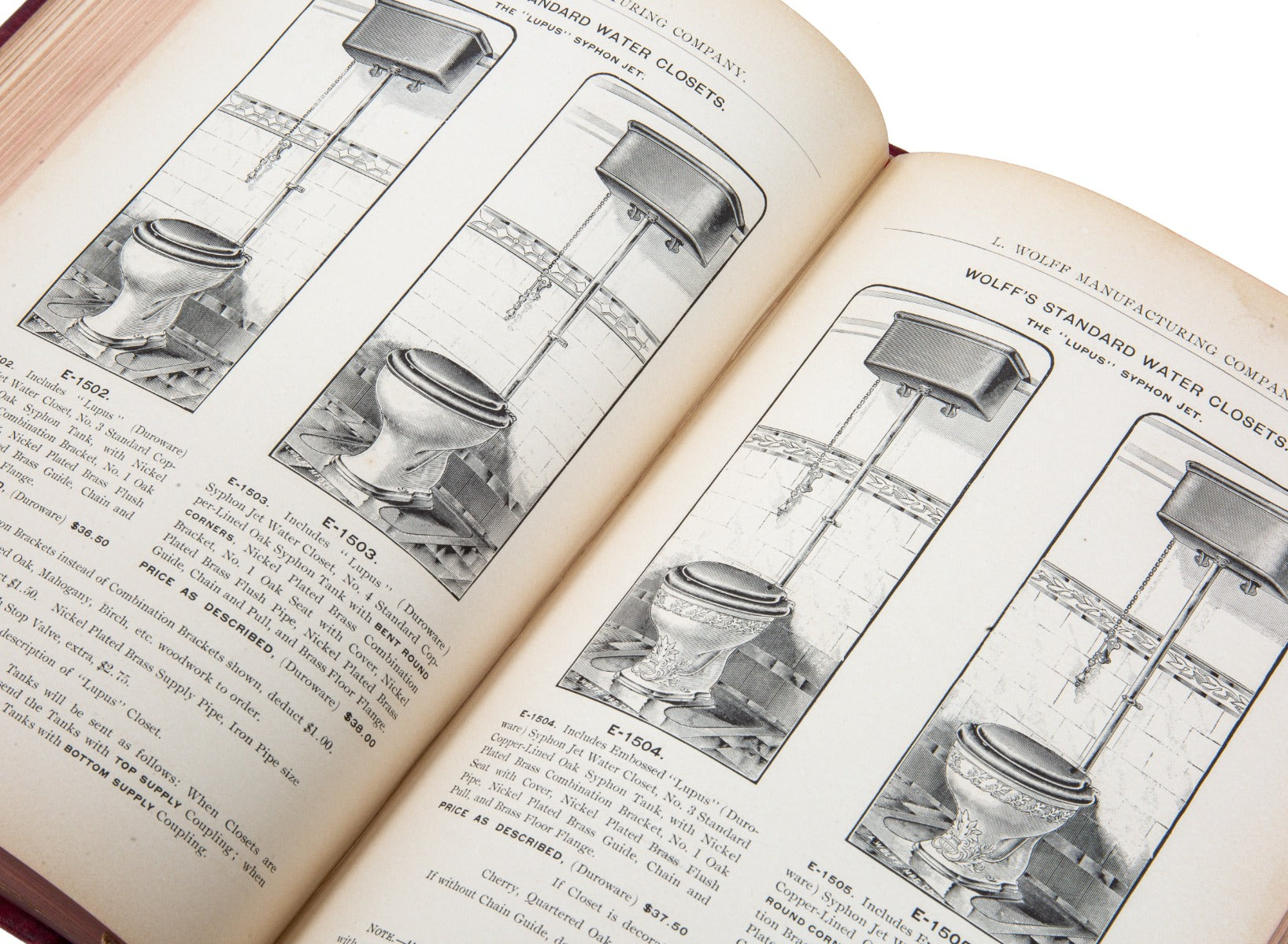 rare original and intact 1897 hardbound l. wolff & company plumbing equipment catalog for residential and commerical buildings