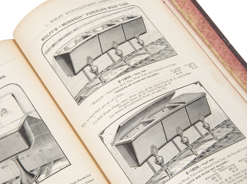 rare original and intact 1897 hardbound l. wolff & company plumbing equipment catalog for residential and commerical buildings