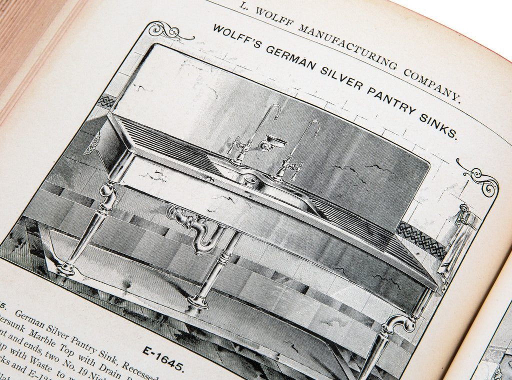 rare original and intact 1897 hardbound l. wolff & company plumbing equipment catalog for residential and commerical buildings