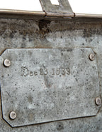 american depression era one of a kind c. 1939 folded and pressed industrial galvanized steel four tray cantilever toolbox complete with lockable hasp and hinges