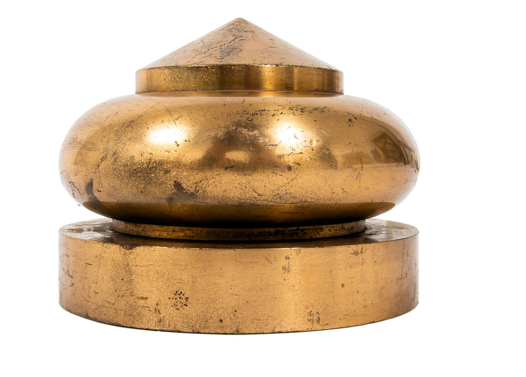 original polished cast bronze massive 1914 continental and commercial national bank building bank vault door hinge finial