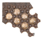 one of two matching late 1870s downtown chicago city street cast iron and glass sidewalk vault light panel