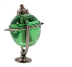 rare all original and fully functional early 20th century "new old stock" beau brummel glass orb salvaged soap dispenser