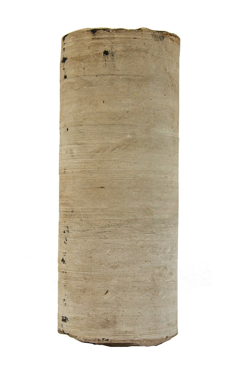 important 1868-69 lemont limestone "core" sample removed from the floor of chicago's iconic water tower designed by william w. boyington